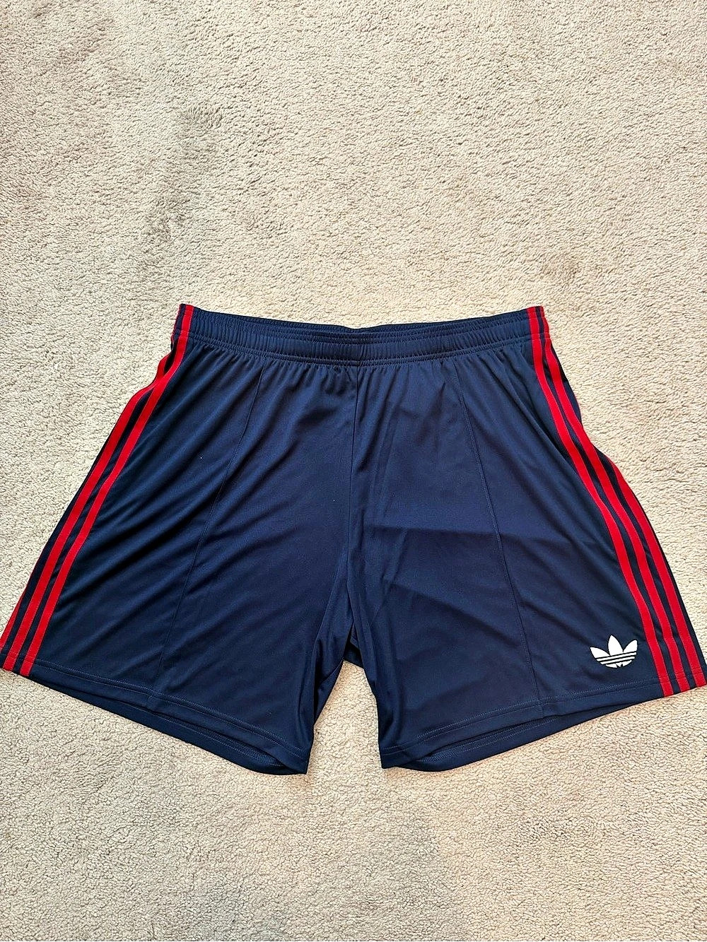 adidas Trefoil Athletic Shorts Blue & Red Medium